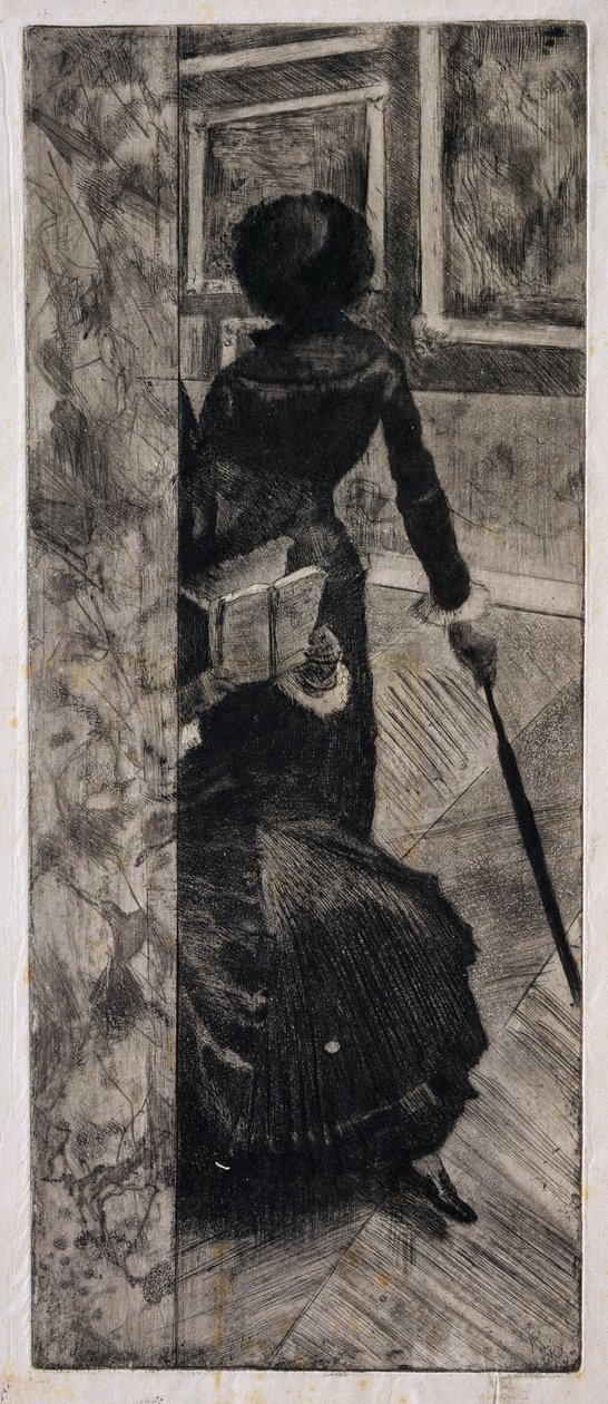 Mary Cassatt ved Louvre, The Paintings Gallery, 1879-80 av Edgar Degas