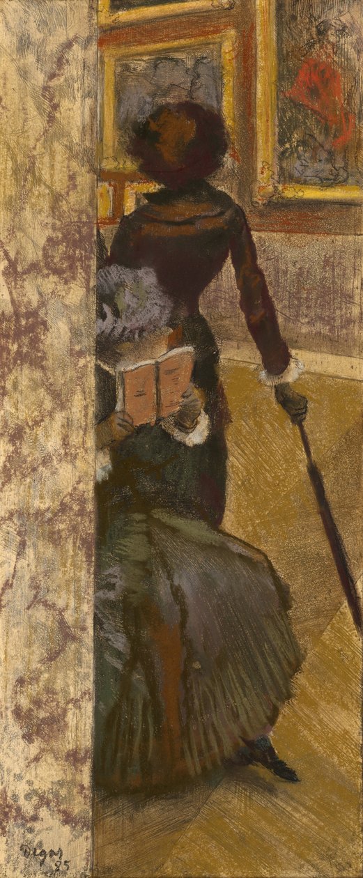 Mary Cassatt ved Louvre: The Paintings Gallery, 1885 av Edgar Degas
