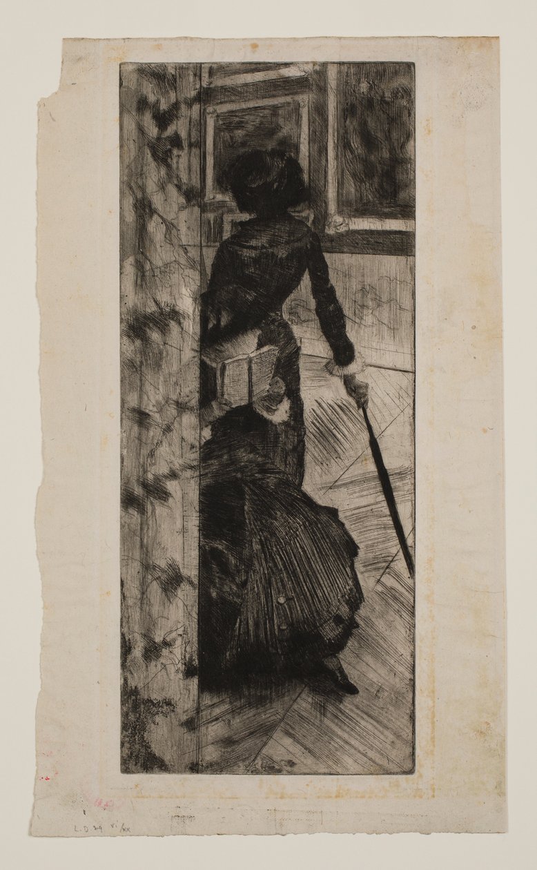 Mary Cassatt i Paintings Gallery på Louvre av Edgar Degas