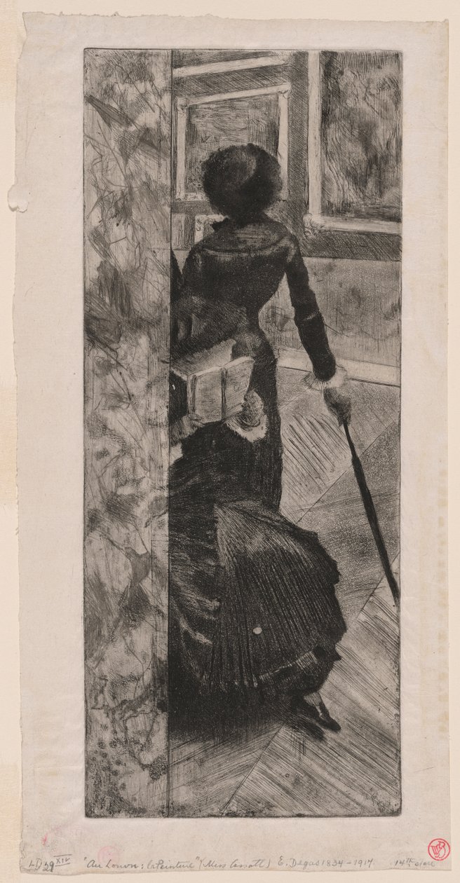 Mary Cassatt i malerigalleriet på Louvre av Edgar Degas