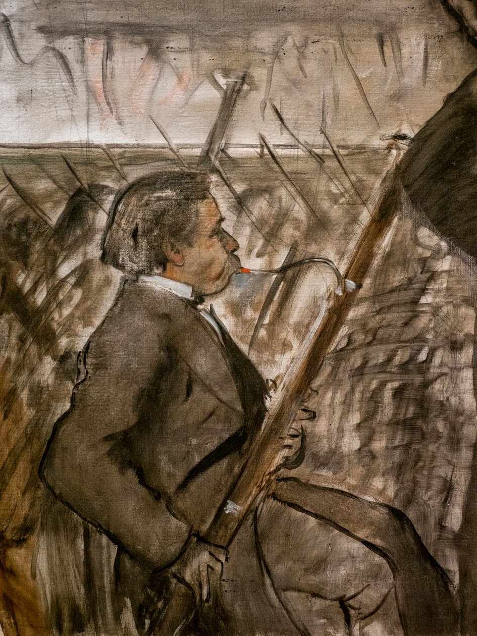 Musikere i orkesteret (detalj). Rundt 1870. Olje på lerret. av Edgar Degas