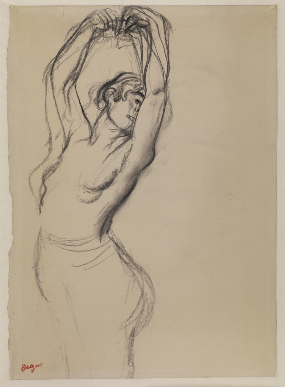 Nakendanser med armene hevet av Edgar Degas
