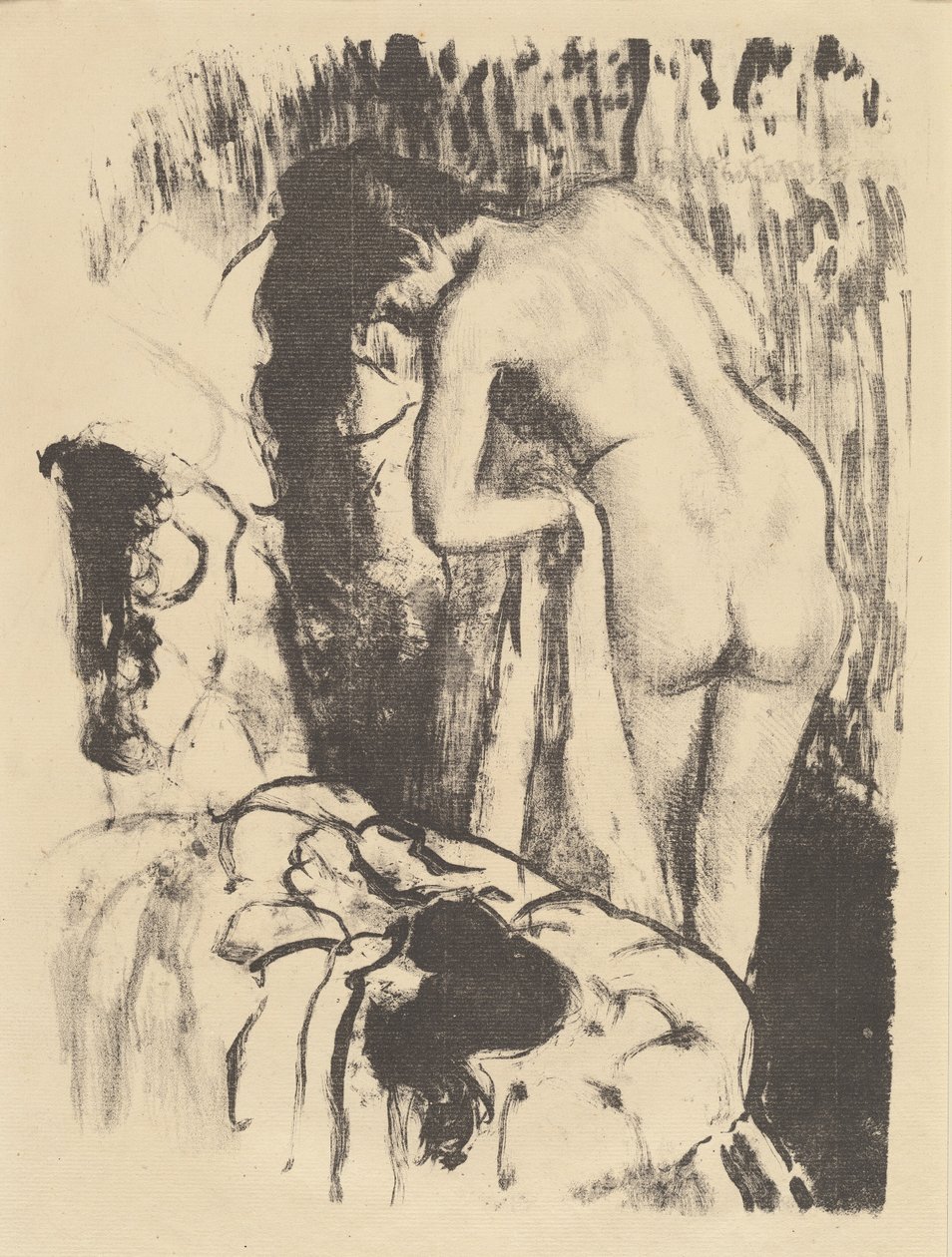 Naken kvinne står og tørker seg (Femme nue debout, a sa toilette) av Edgar Degas