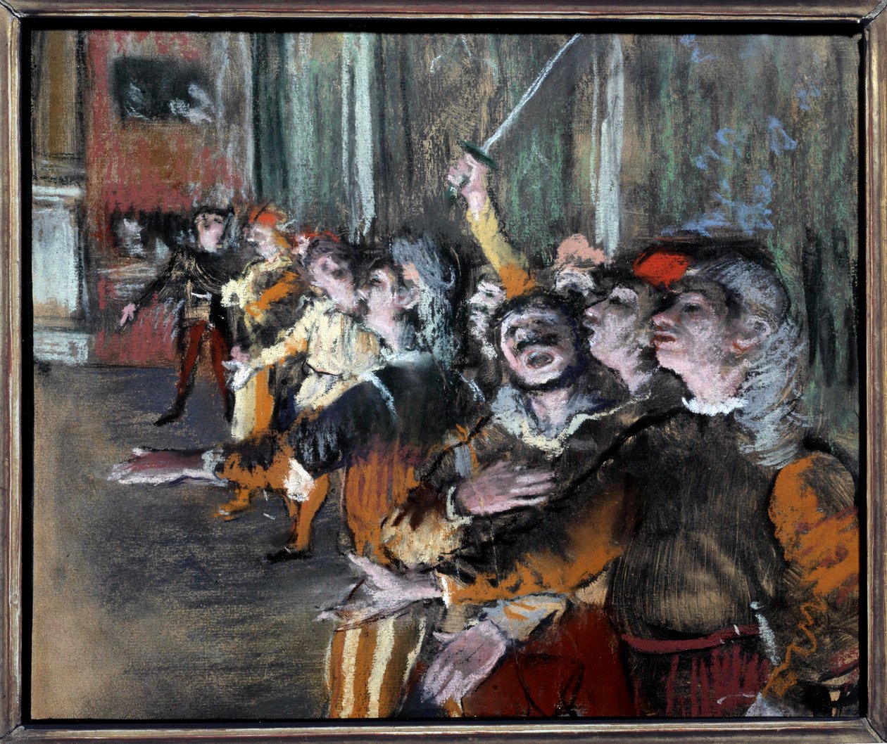 Pastell statister eller korister på monotypi av Edgar Degas (1834-1917) 1877 Søn. 0,27x0,32 m Paris, musee d