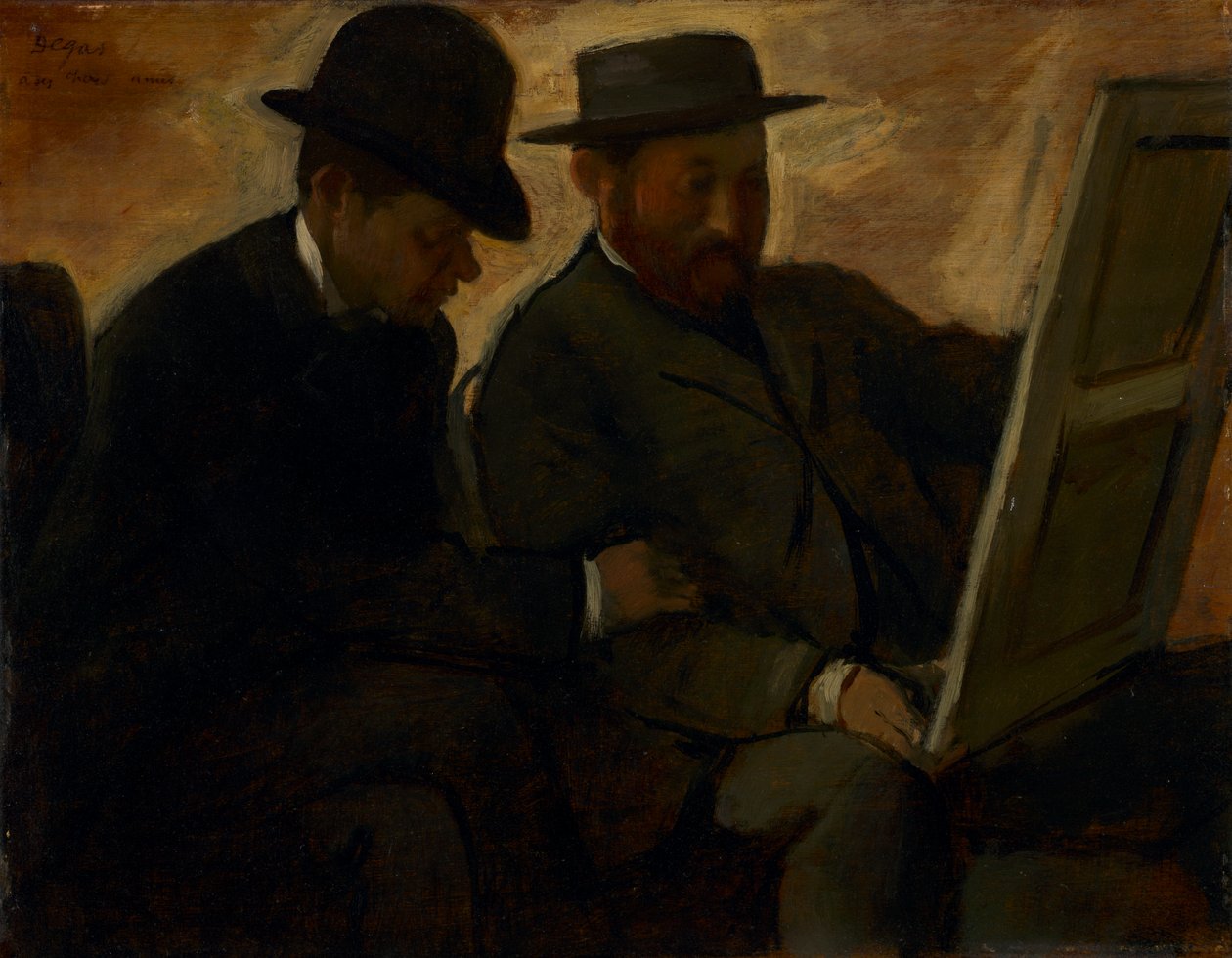 Paul Lafond og Alphonse Cherfils undersøker et maleri av Edgar Degas