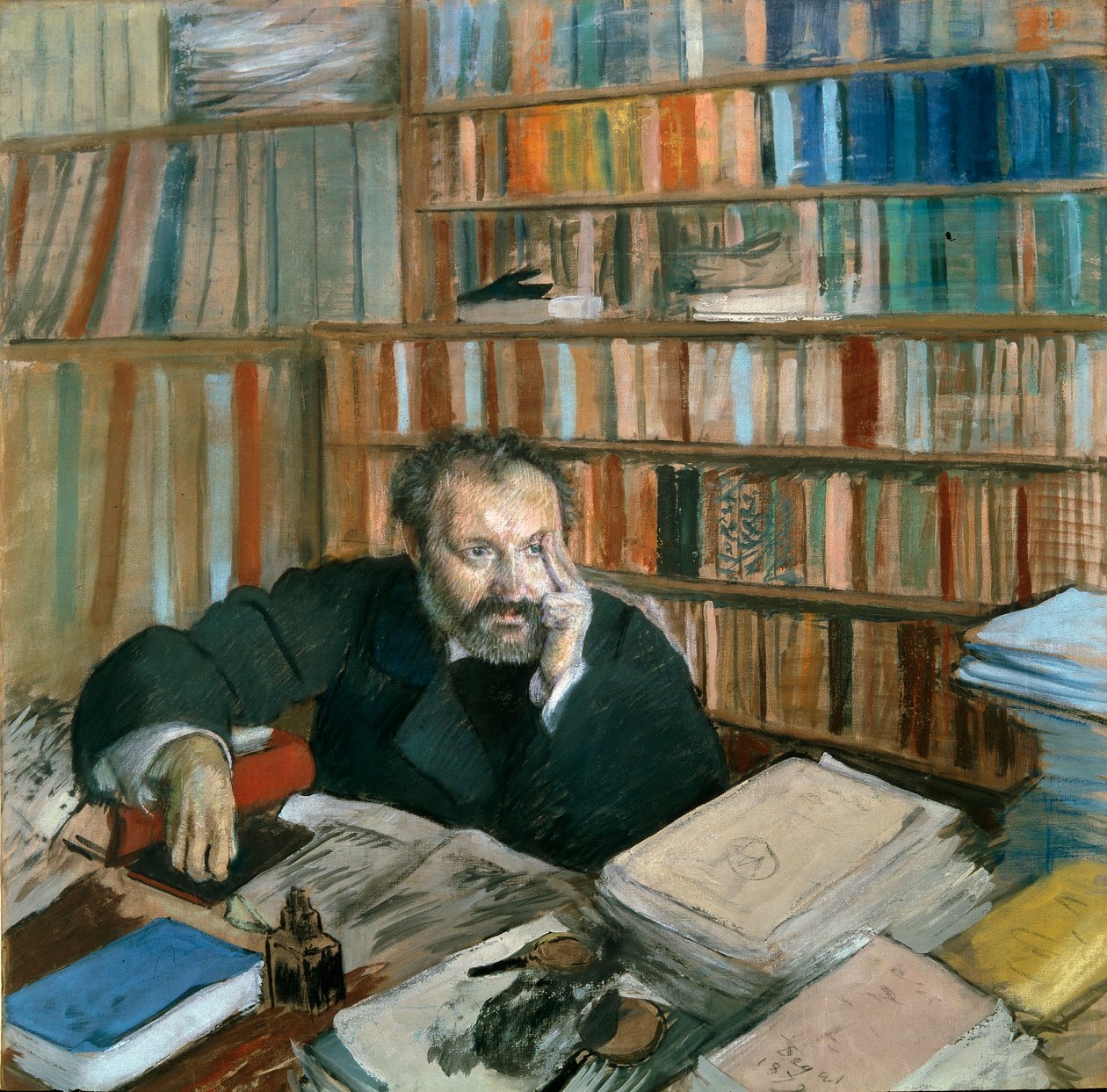 Portrett av Edmond Duranty (1833-1880) Forfatter og kunstkritiker. Maleri av Edgar Degas (1834-1917) av Edgar Degas