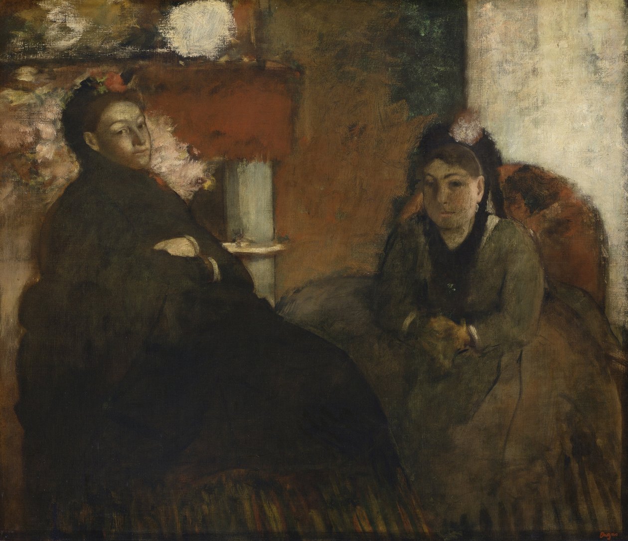 Portrett av Mme. Lisle og Mme. Loubens, 1866-70 av Edgar Degas