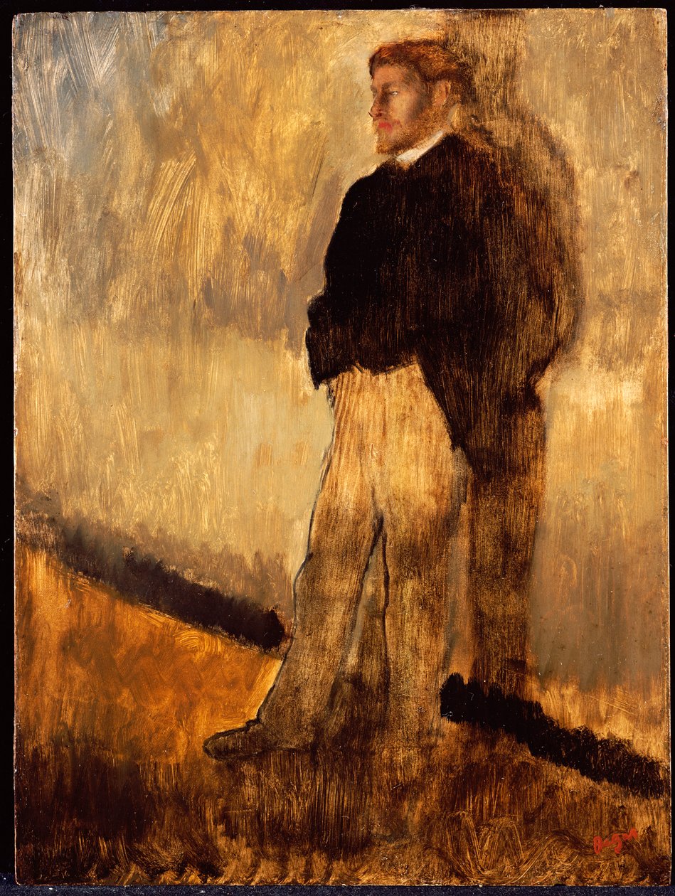 Portrett av en mann som står med hendene i lommen av Edgar Degas