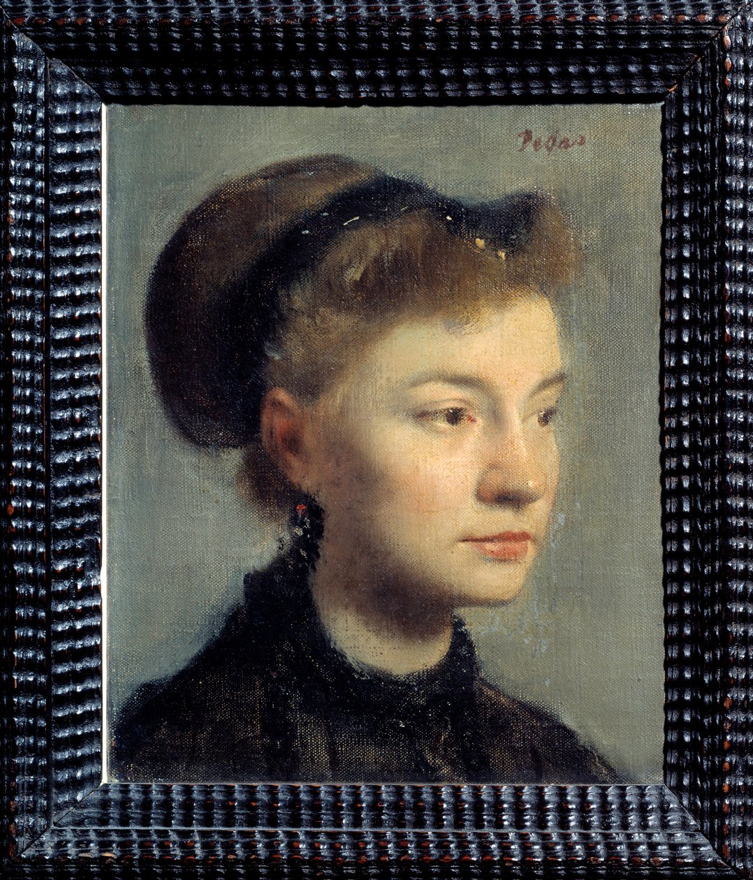 Portrett av en ung kvinne, maleri av Edgar Degas (1834-1917). 1867. Dim. 0,27x0,22 m. Paris, Musee d