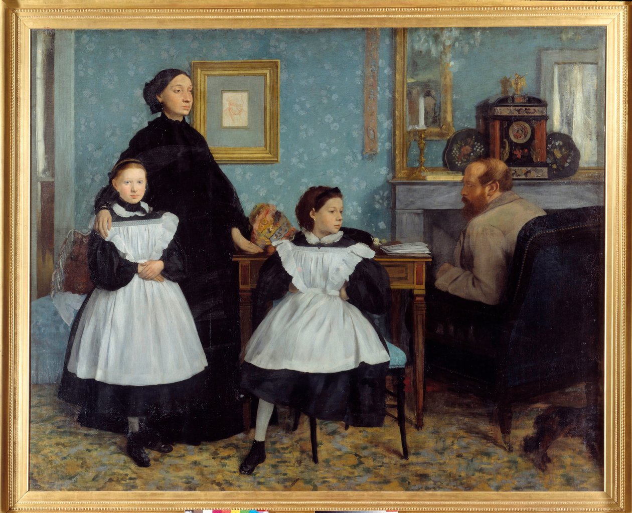 Portrett av Bellelli-familien Maleren tilbrakte noen måneder i Toscana sammen med onklene sine, Bellelli - maleri av Edgar Degas (1834-1917) av Edgar Degas