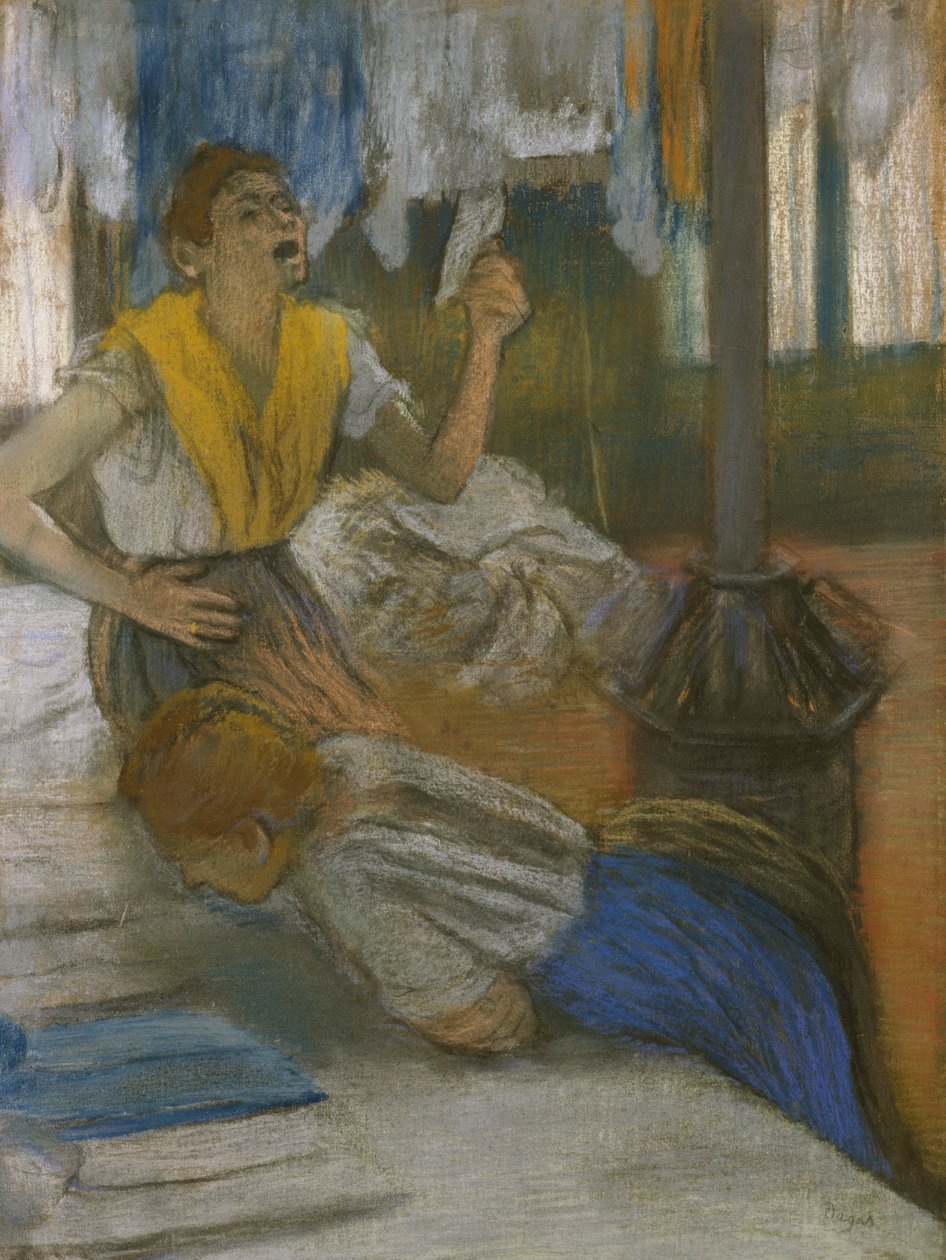 Lese et brev (pastell på papir) av Edgar Degas
