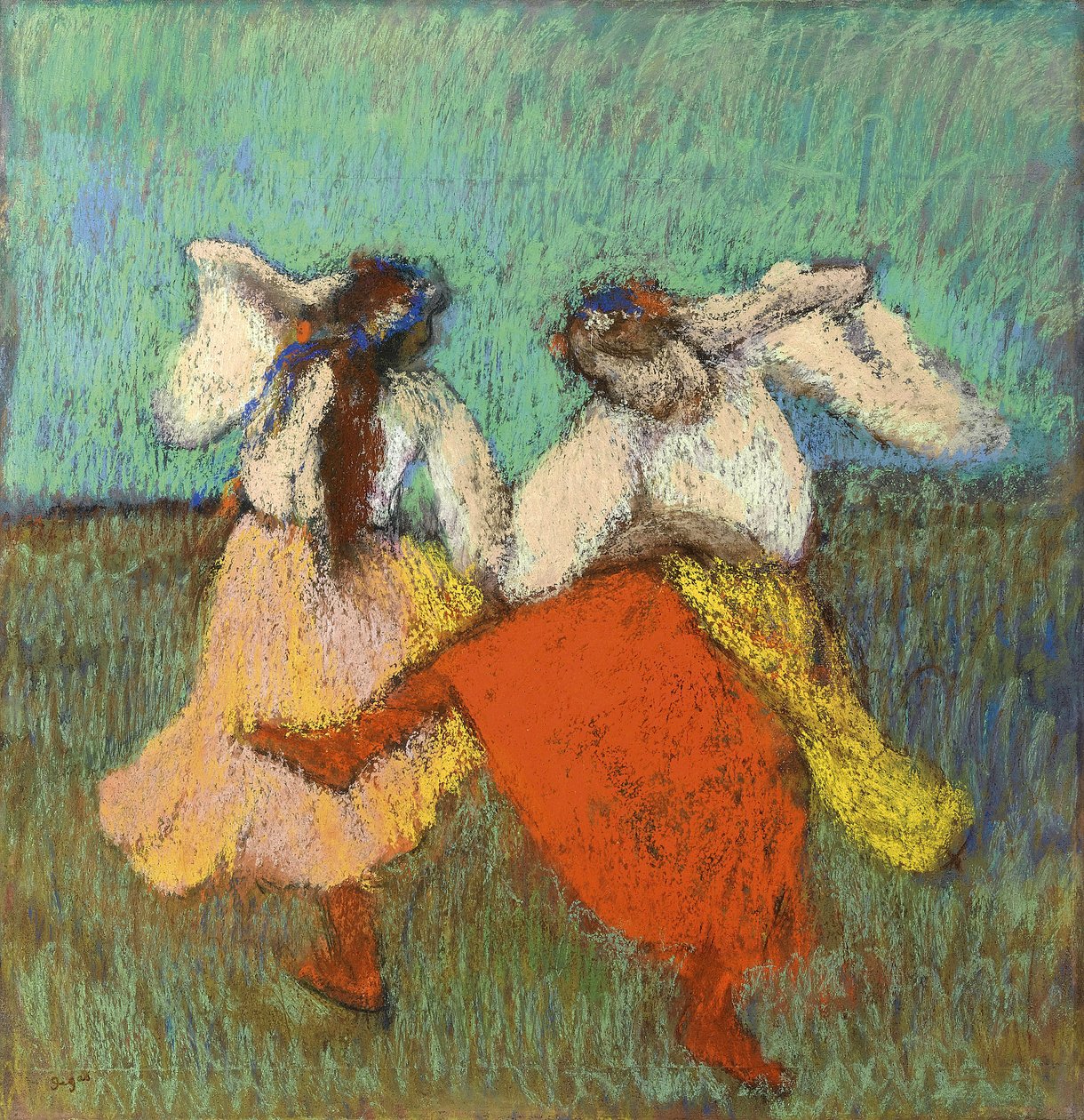 Russian Dancers (Danseuses Russes) av Degas, Edgar (1834-1917). Pastell på papir, størrelse: 63x60,8, ca 1899, privat samling av Edgar Degas