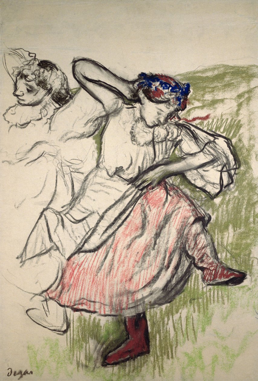Russiske dansere, ca. 1899 (kull og pastell på kalkerpapir) av Edgar Degas