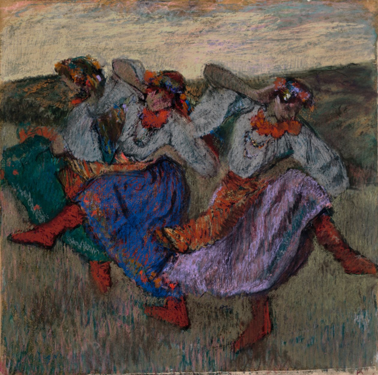 Russiske dansere, ca. 1899 (pastell på kalkerpapir montert på papp) av Edgar Degas