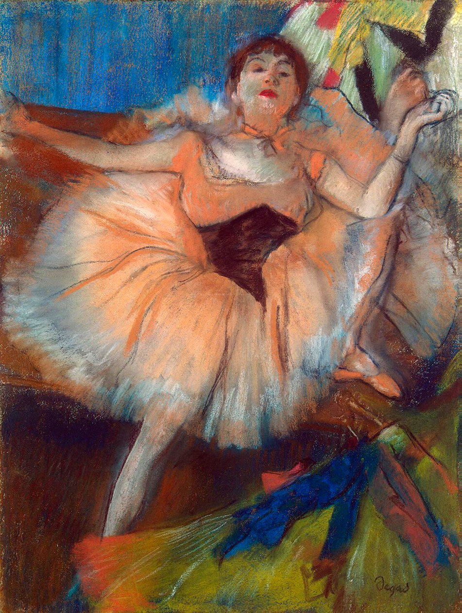 Sittende danser, 1879-1880. av Edgar Degas