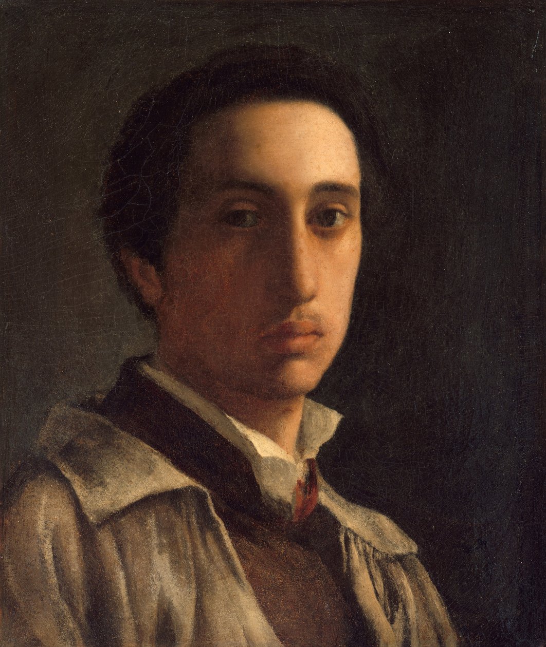 Selvportrett, ca. 1855-56 (olje på papir, lagt ned på lerret) av Edgar Degas