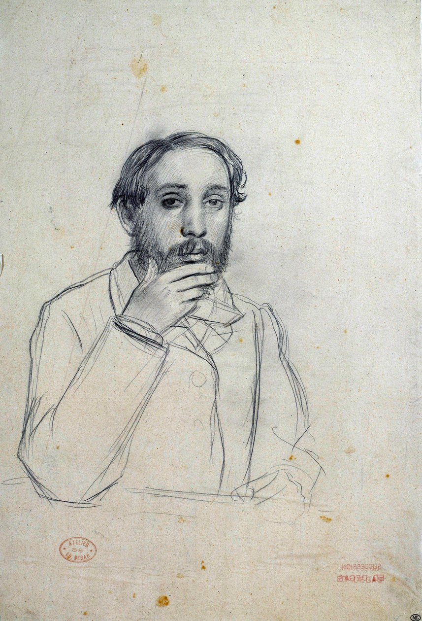 Selvportretttegning av Edgar Degas (1834-1917) 1800-tallets søn. 0,36x0,24 m Paris, Musée du Louvre av Edgar Degas