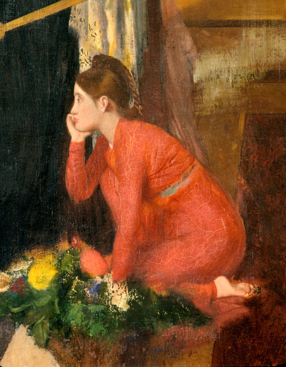 Semiramis Building Babylon uferdig, detalj, 1860-1862 av Edgar Degas
