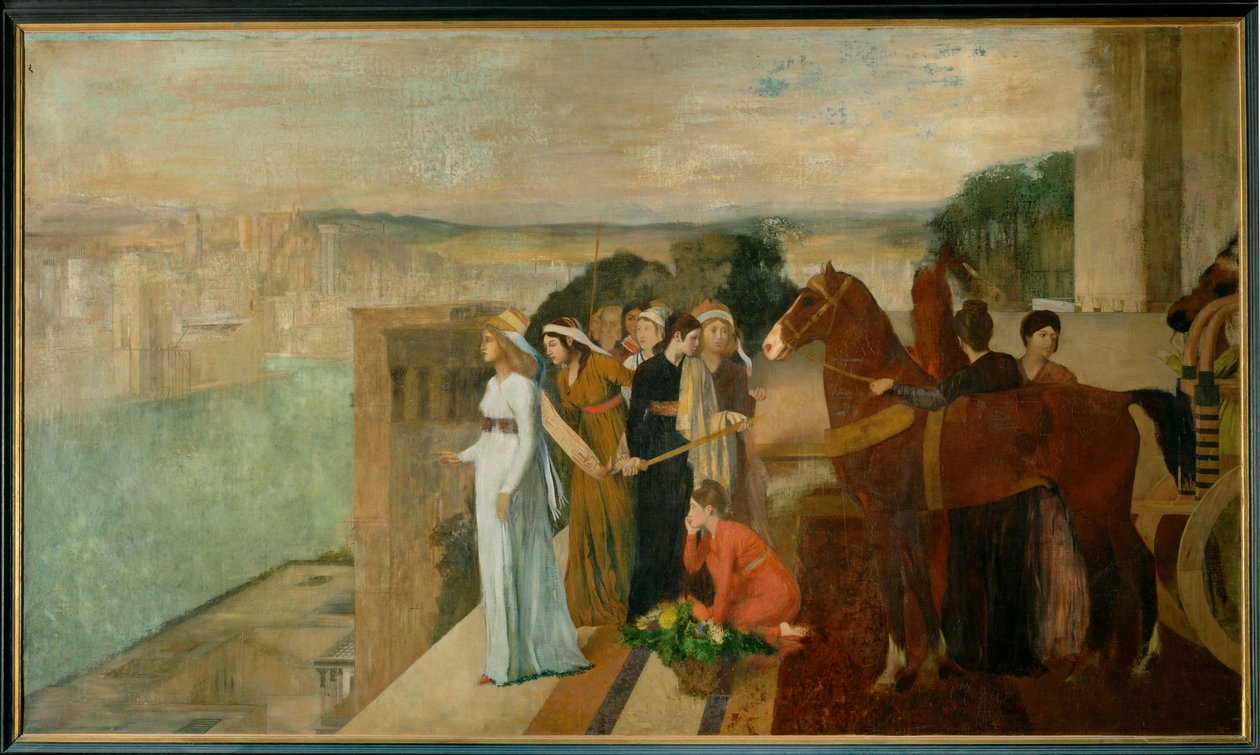 Semiramis bygger Babylon (olje på lerret) av Edgar Degas