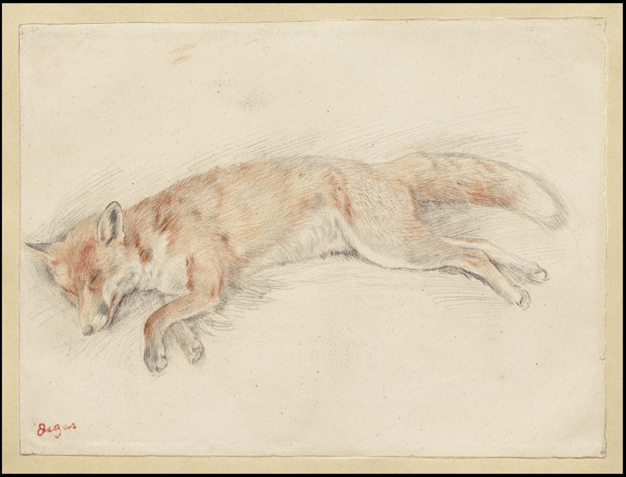 Studie for "Dead Fox in the Forest", ca. 1861-64 av Edgar Degas