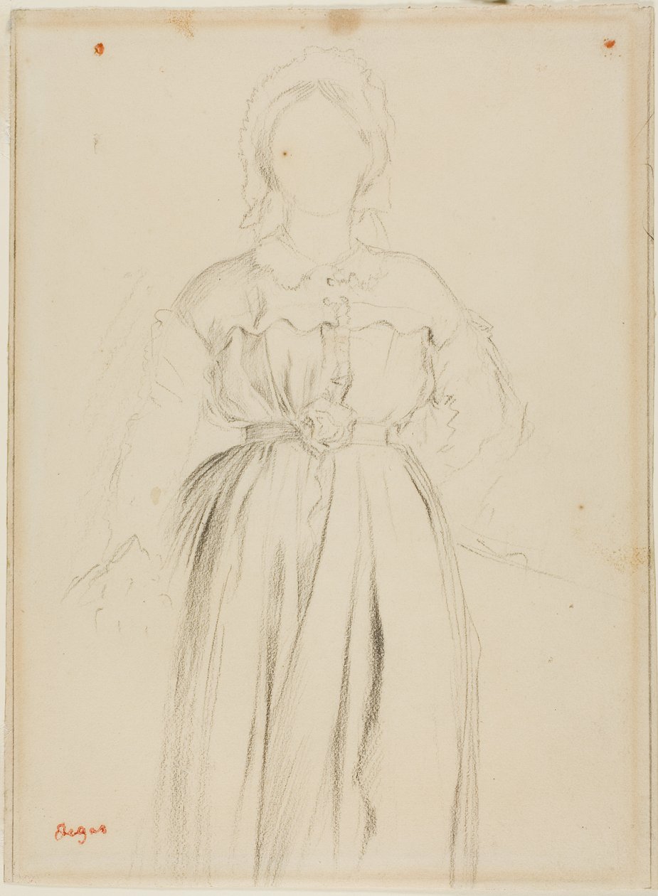 Studie for et portrett av Marguérite de Gas av Edgar Degas