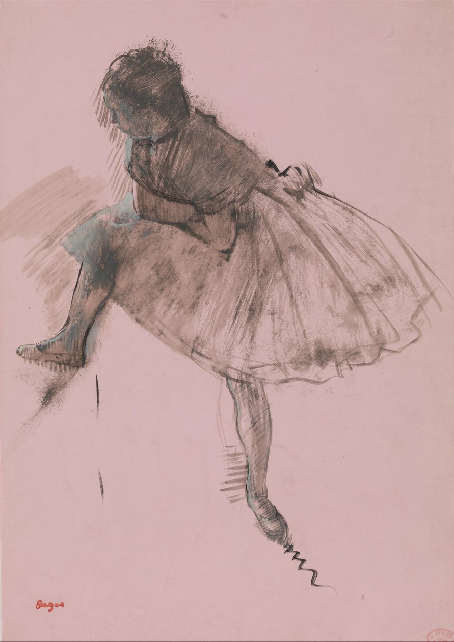Studie av en ballettdanser recto, Two Studies of Dancers verso, ca. 1873. av Edgar Degas