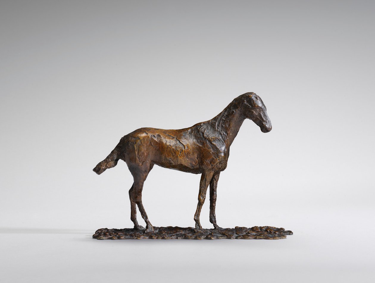 Studie av en Mustang, original voks fra 1860-tallet, støpt i 1921. av Edgar Degas