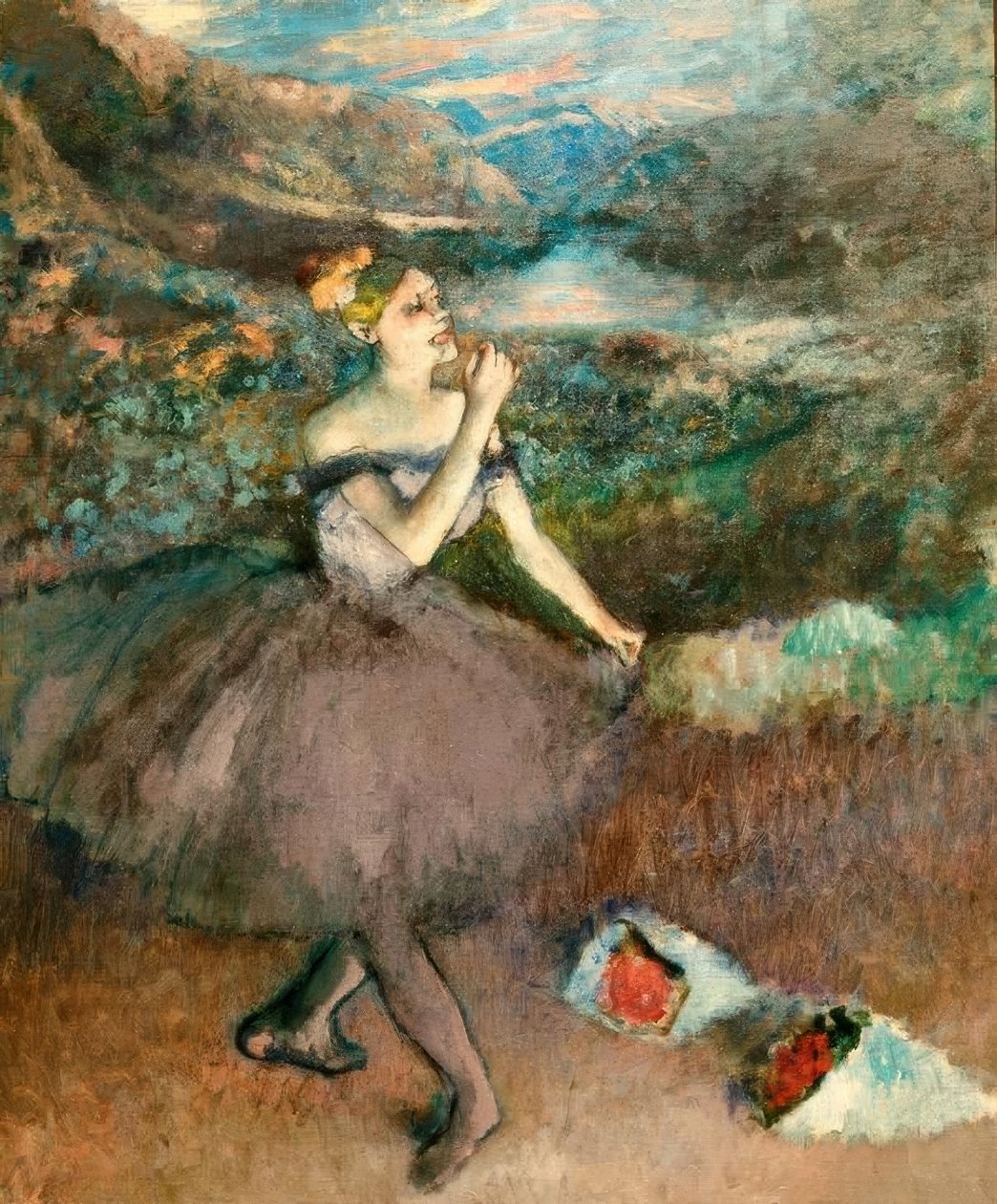 Danser med buketter av Edgar Degas