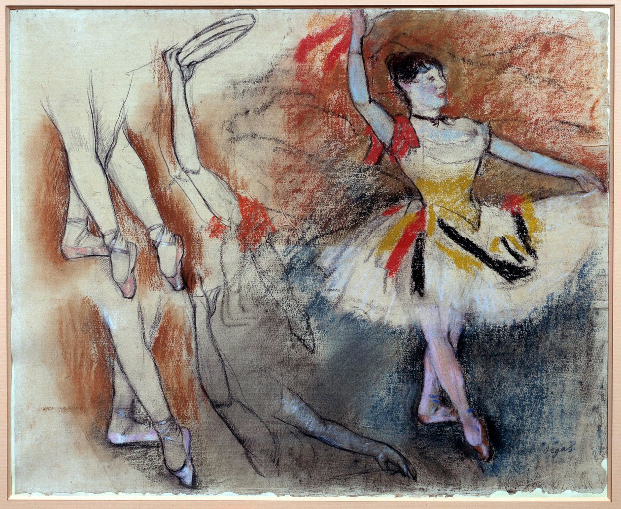 Tamburindanser Study med pastell og svart blyant av Edgar Degas (1834-1917). 1882 Søn. 0,58x0,46 m Paris, musee d