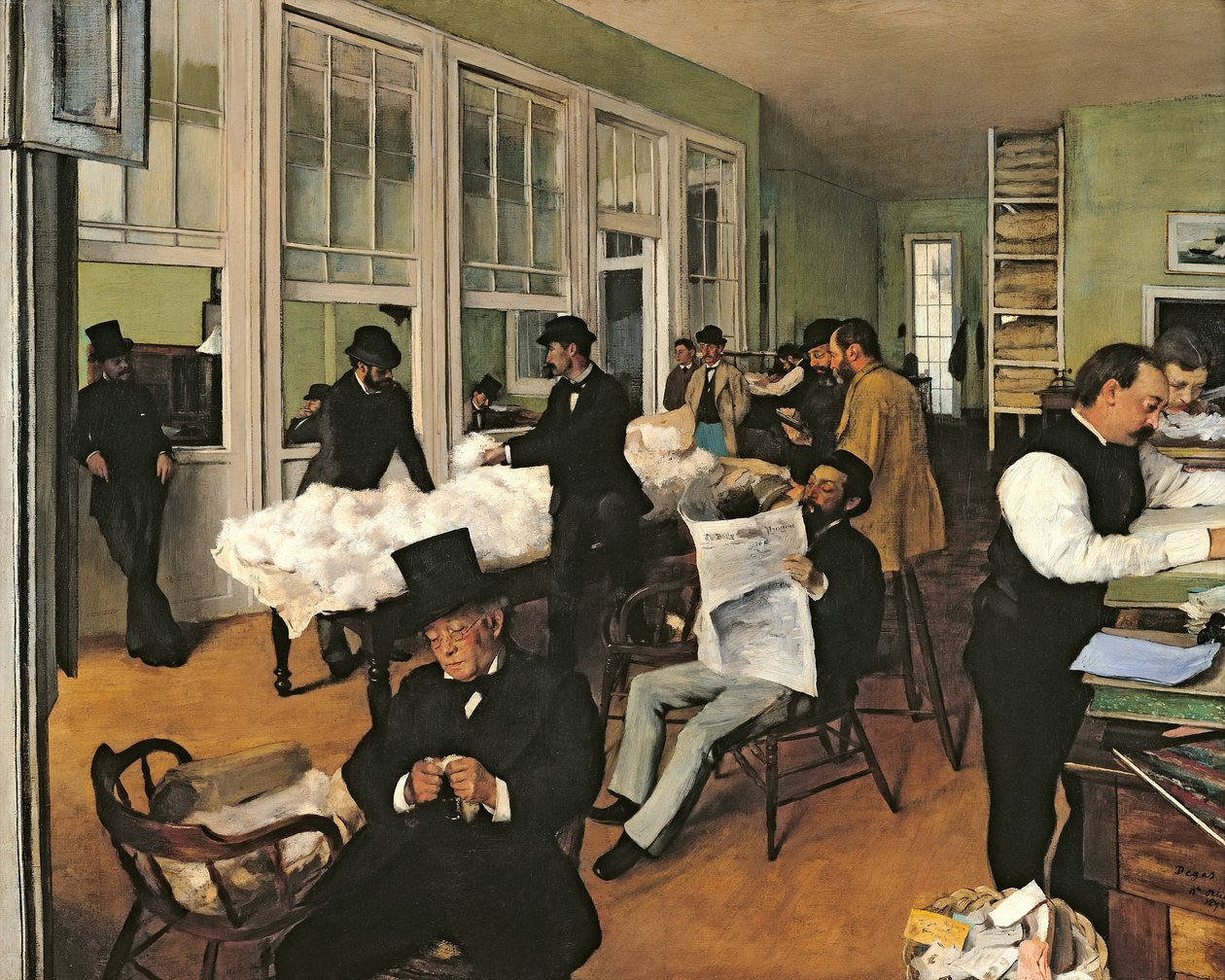 The Cotton Exchange, New Orleans av Edgar Degas
