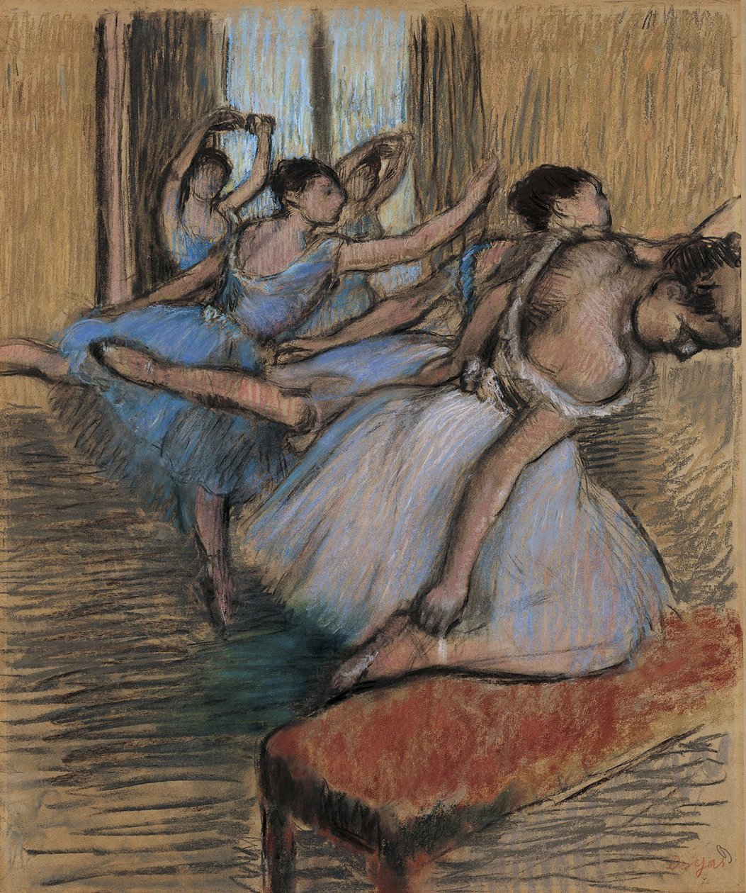 The Dancers, ca. 1900 (pastell og kull på papir) av Edgar Degas