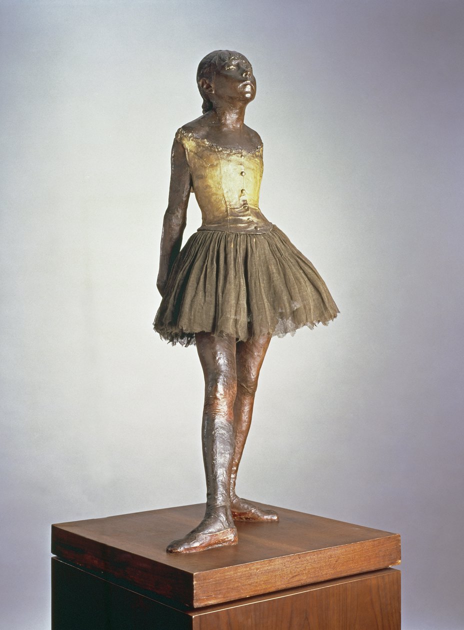 The Little Dancer 1921 (polykrom bronse, satengbånd og tre) av Edgar Degas