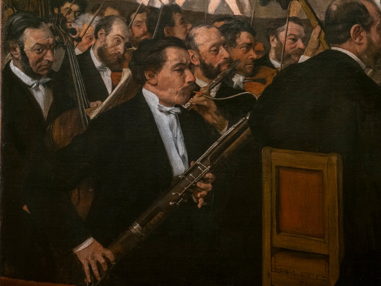 Operaorkesteret (detalj). 1870. Olje på lerret. av Edgar Degas
