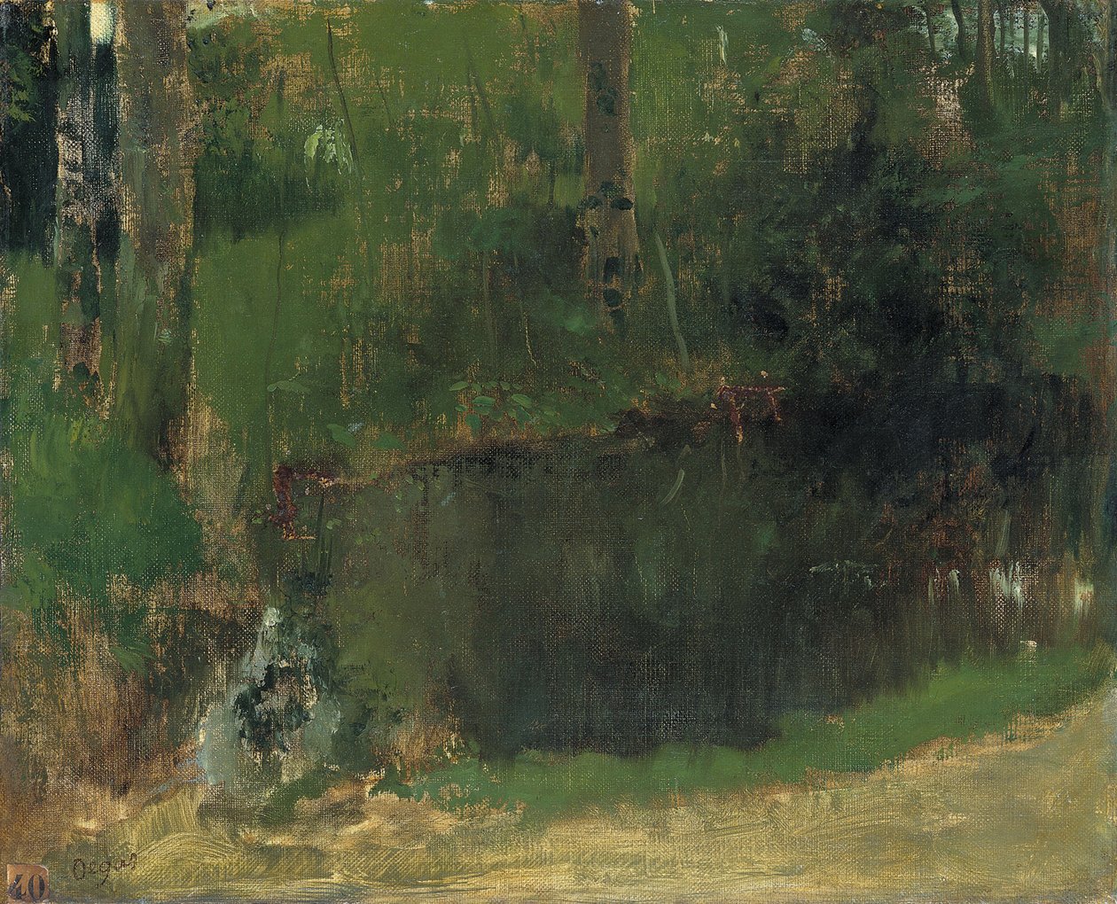 Dammen i skogen, ca 1868 av Edgar Degas