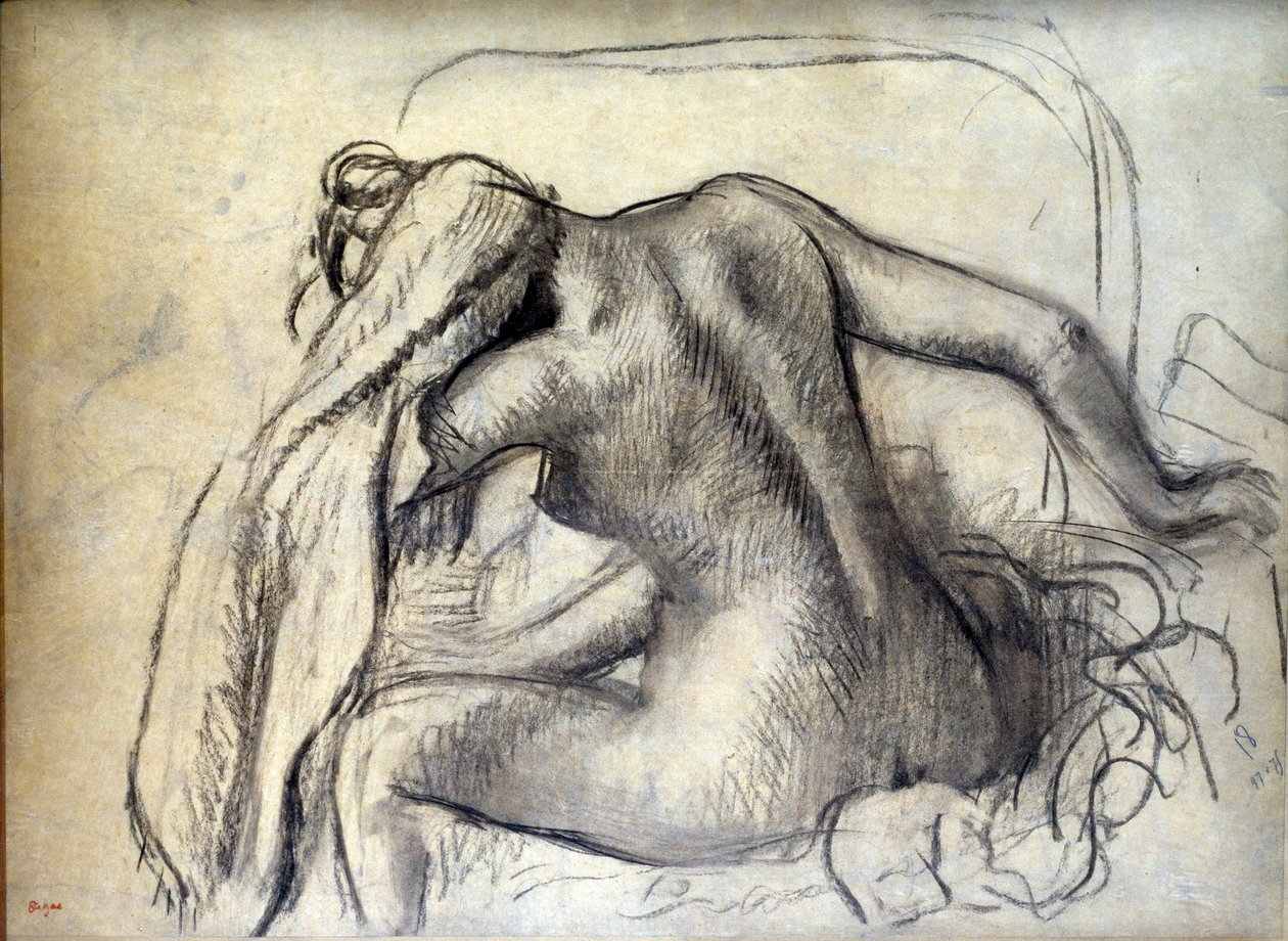 Toaletttegningen av Edgar Degas (1834-1917) Paris fra 1800-tallet, Louvre-museet av Edgar Degas