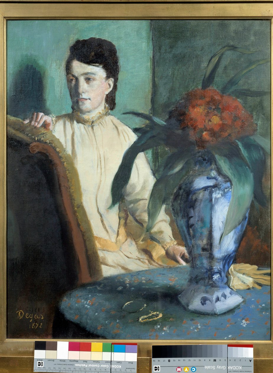 Kvinnen har Potiche-maleriet av Edgar Degas (1834-1917) av Edgar Degas
