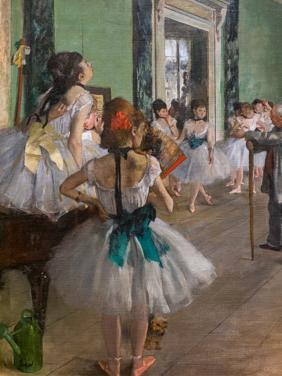 Danseklassen (detalj). Begynner i 1873, slutter i 1875-1876. Olje på lerret. av Edgar Degas