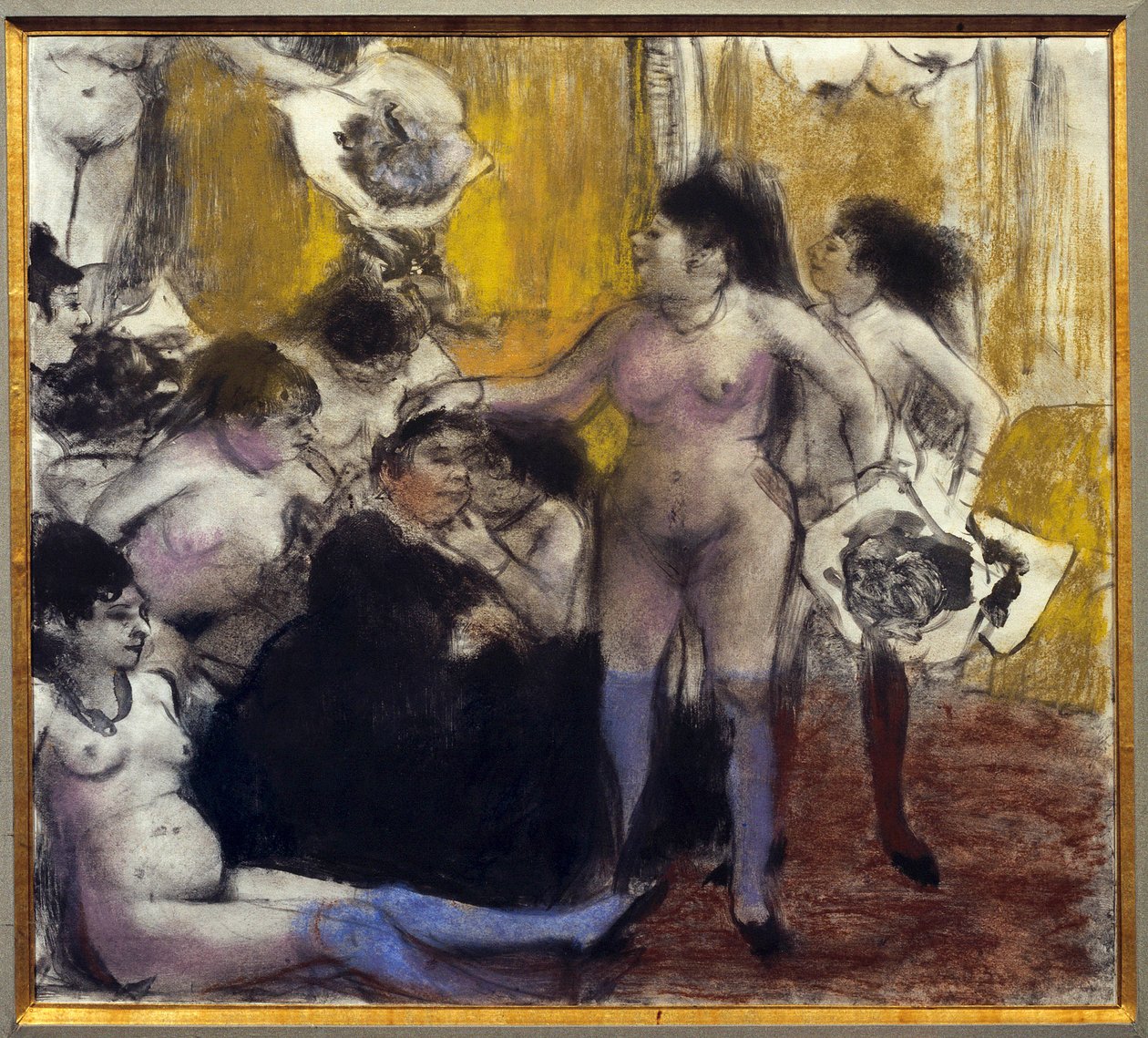 Festen til skytshelgen Maison stenger under en fest til ære for en proxenete. Maleri av Edgar Degas av Edgar Degas