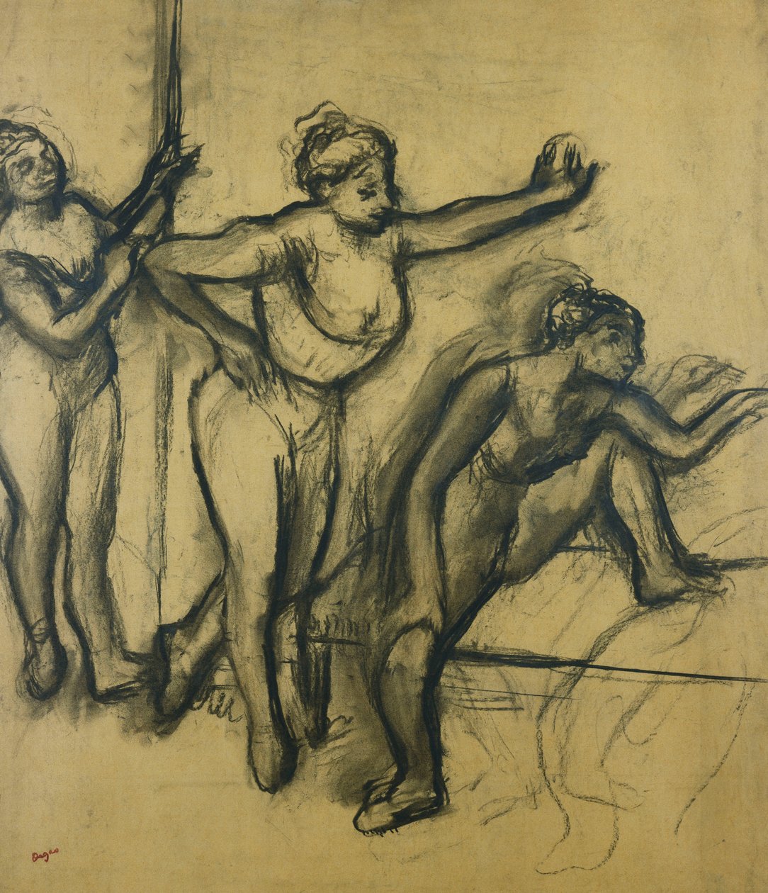 Tre dansere i trikoter; Tre dansere i badedrakter, 1903 av Edgar Degas