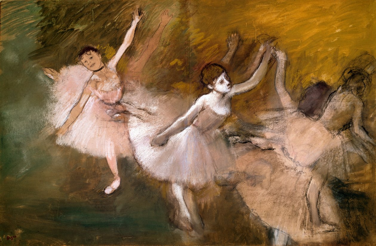 Tre dansere (pastell) av Edgar Degas
