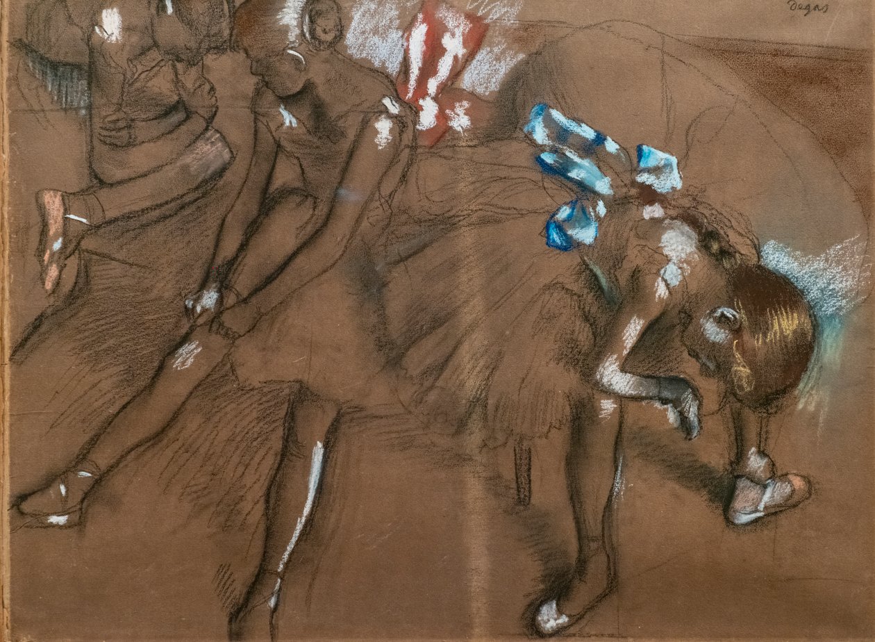 Tre dansere. Omkring 1880. Kull og pastell på papir av Edgar Degas