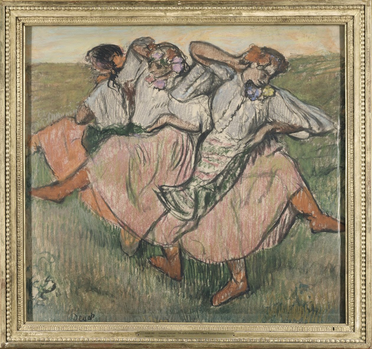 Tre dansere i ukrainsk drakt av Edgar Degas