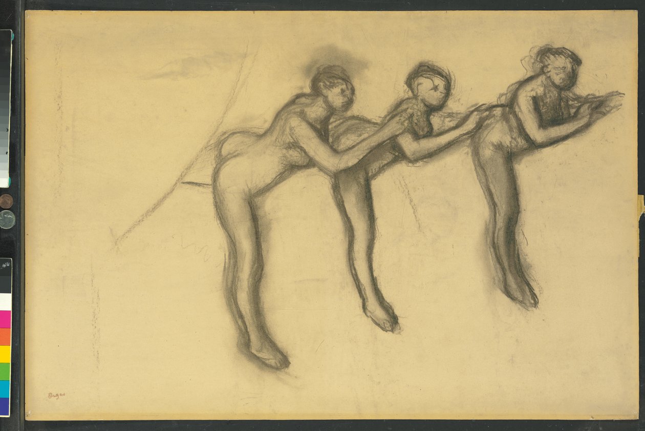 Tre dansere i strømpebukser, ca. 1895-1900 av Edgar Degas