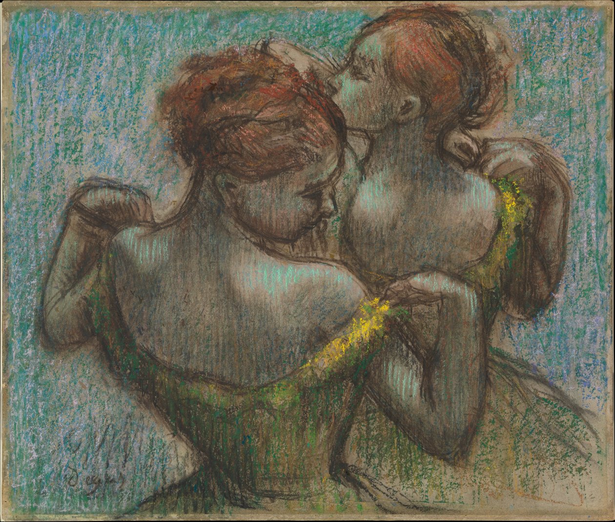 To danserinner, halvfigur av Edgar Degas