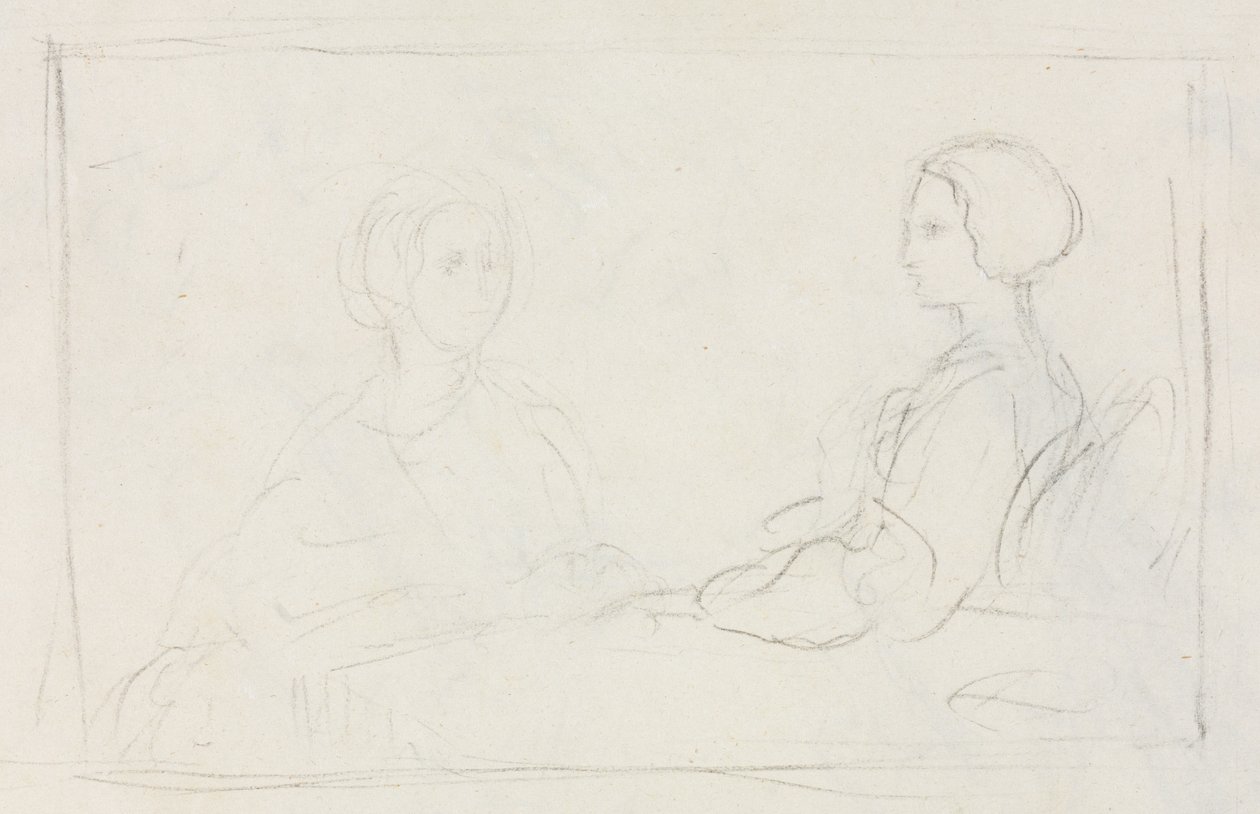 To sittende kvinner verso, 1856-1860. av Edgar Degas