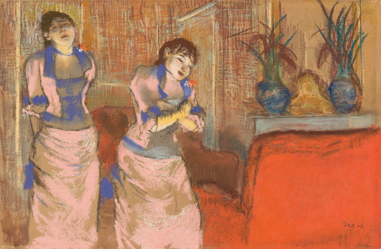 Two Women, ca. 1878-80 (pastell over akvarell på brunfarget papir) av Edgar Degas