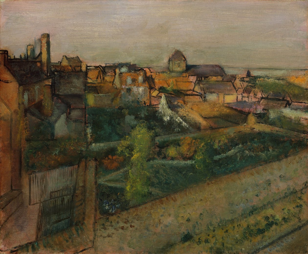 Utsikt over Saint-Valéry-sur-Somme, 1896-98 av Edgar Degas