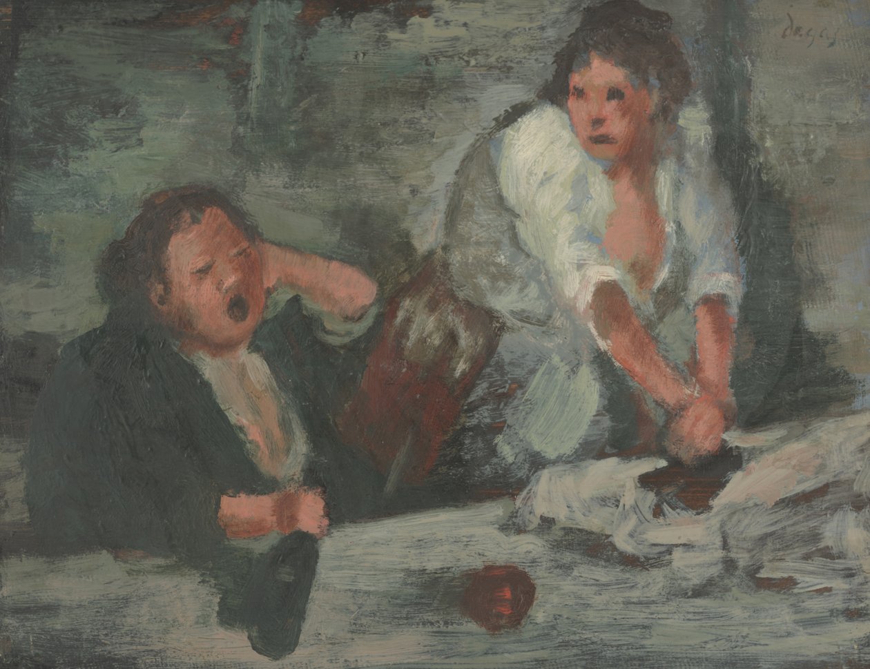 Vask kvinner (olje på panel) av Edgar Degas