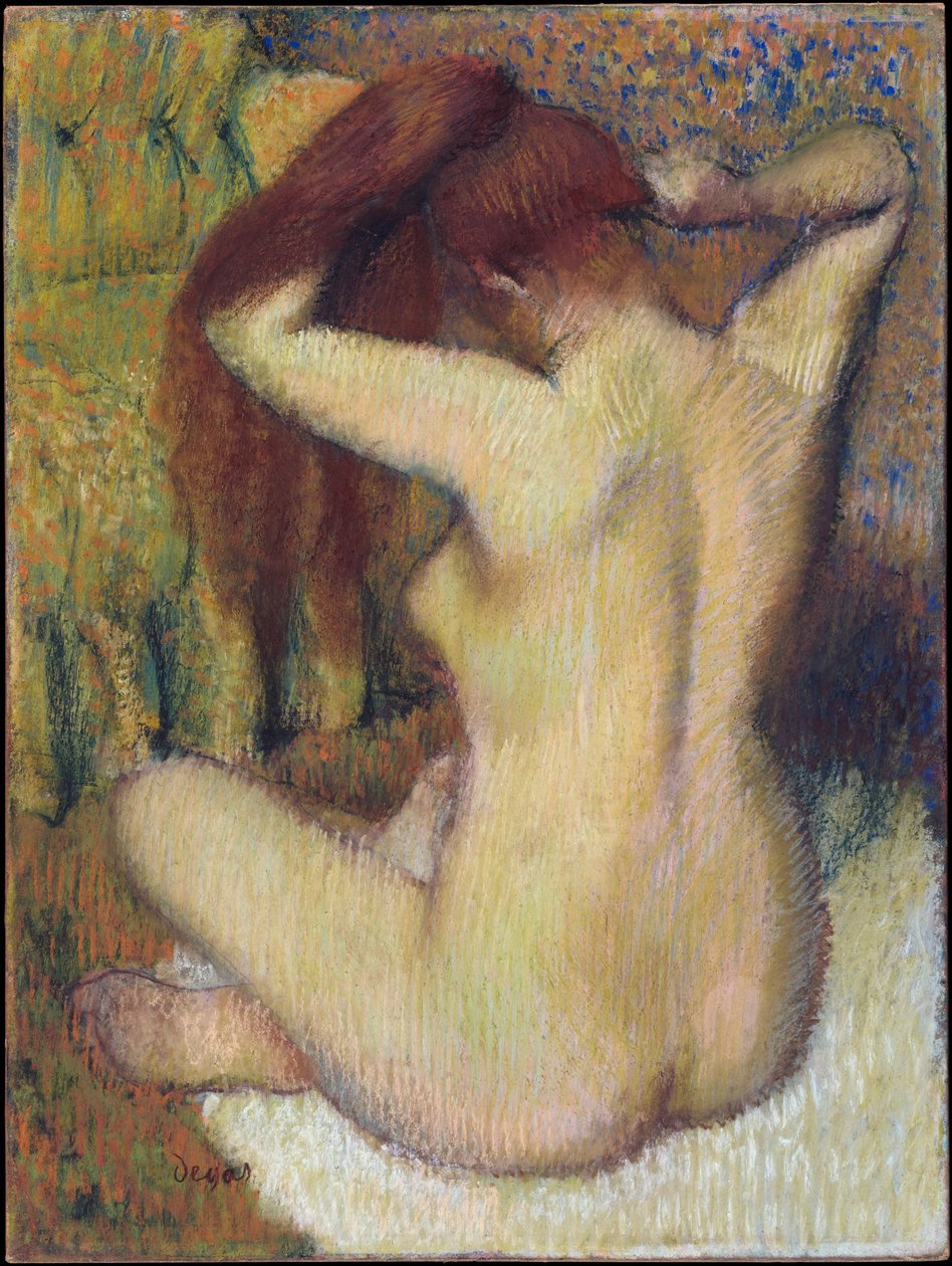 Kvinne som grer håret sitt av Edgar Degas