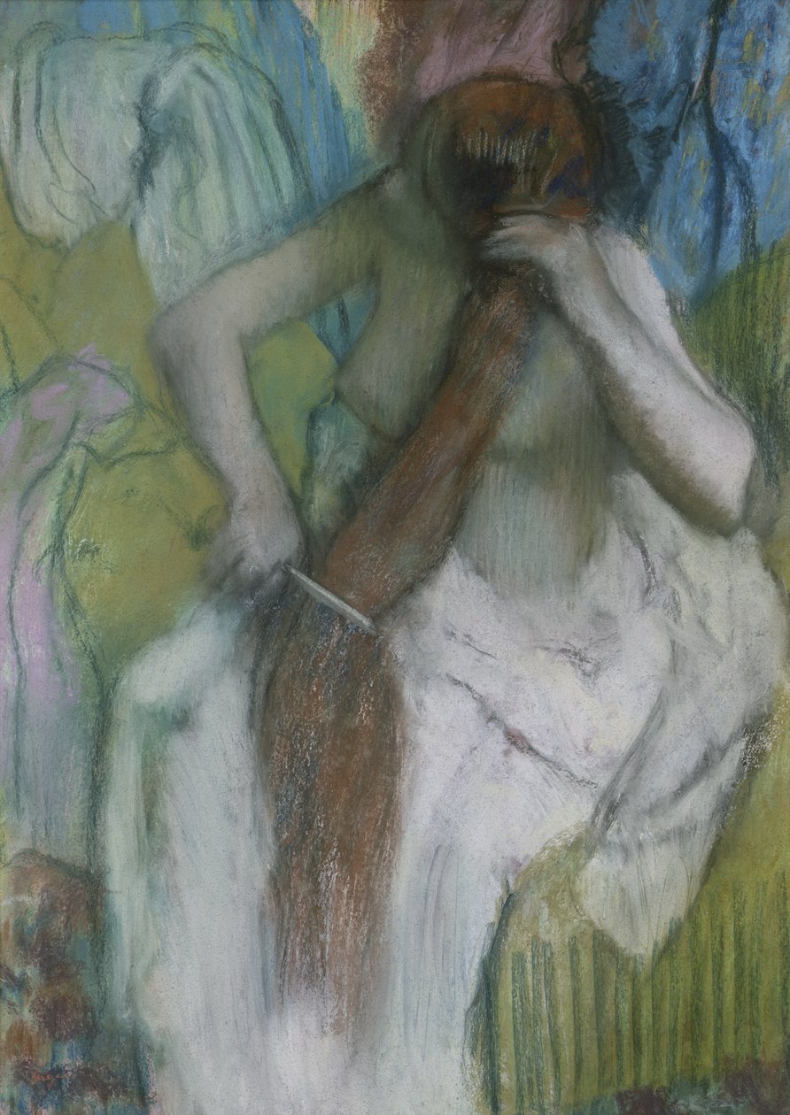 Kvinne som gre håret av Edgar Degas